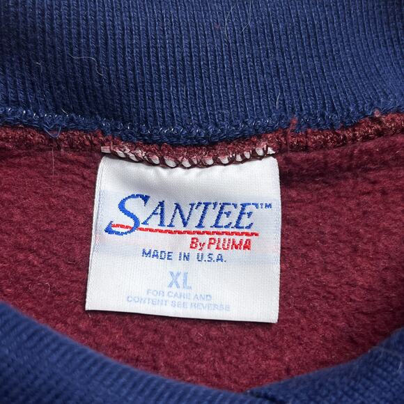 Vintage 90s Santee by Pluma Embroidered Mother Sweatshirt Collared Maroon Funny - Picture 4 of 8